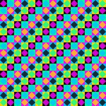 Vibrant Colorful Geometric Argyle Pattern - Abstract Neon Mosaic Rhombus 스톡 일러스트