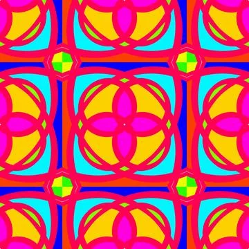 Vibrant Colorful Geometric Seamless Pattern Background Stock Illustration