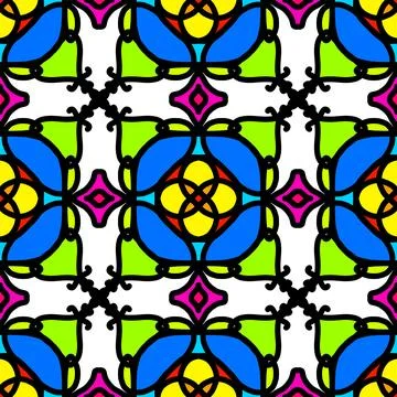 Vibrant Colorful Geometric Seamless Pattern Background Stock-Illustration