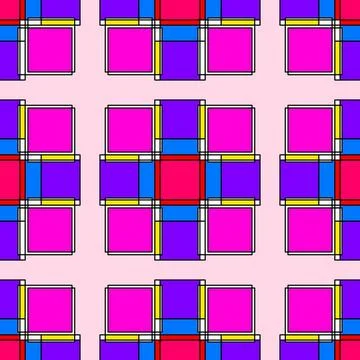 Vibrant Colorful Geometric Seamless Pattern Background Stock-Illustration