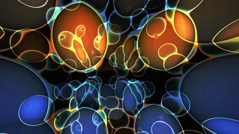 Vibrant colorful glowing bubble shapes floating. Stock Footage 334543236