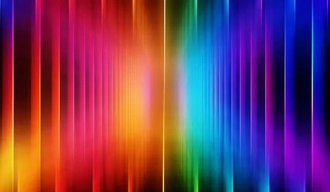 Vibrant colorful gradient background with neon lights and vertical stripes Stock Illustration