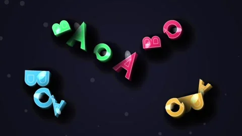 Vibrant colorful lettering sequence forming abstract word graphics on dark .. Stock Footage 344639460