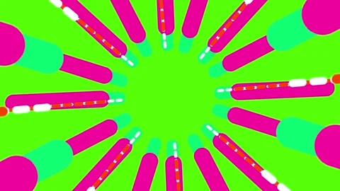 Vibrant colorful lipstick tubes exploding in dynamic burst 動画素材 330288312