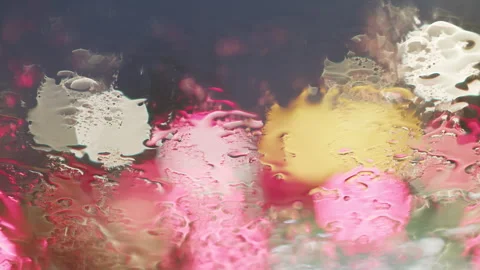 Vibrant Colorful Liquid Blobs Merging Abstractly on Dark Surface Stockbeeldmateriaal 334851833
