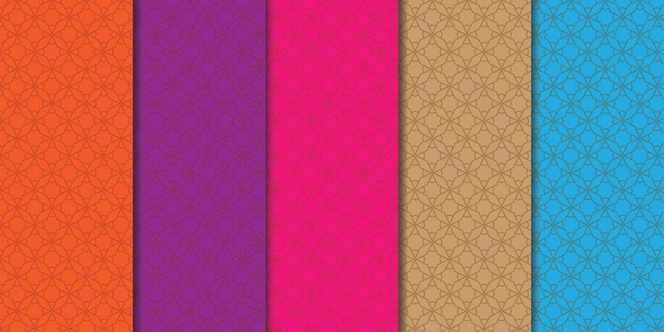 Vibrant colorful patterns on rectangular strips Stock Illustration
