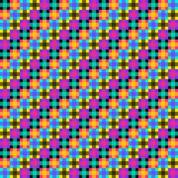 Vibrant Colorful Pixel Grid Pattern - Abstract Seamless Mosaic Checkered 스톡 일러스트
