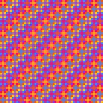 Vibrant Colorful Pixel Grid Pattern - Abstract Seamless Mosaic Gingham Checkered 스톡 일러스트