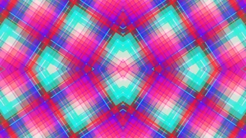 Vibrant Colorful Plaid Pattern Animation Loop. Stock Footage 329816373