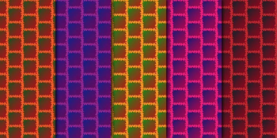 Vibrant colorful plaid pattern with multicolored squares and rectangles Illustrazione stock