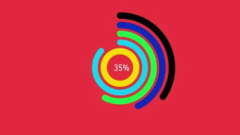 Vibrant colorful rotating concentric circles creating. Stockbeeldmateriaal 336977617