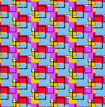 Vibrant colorful shapes pattern seamless background for fabric, wallpaper, .. Stock Illustration