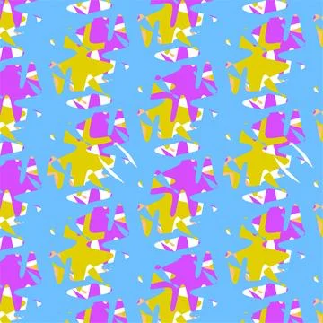 Vibrant colorful shapes pattern seamless background for fabric, wallpaper, .. Stock Illustration