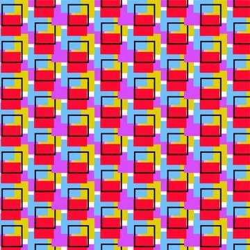 Vibrant colorful shapes pattern seamless background for fabric, wallpaper, .. Stock Illustration