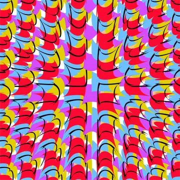 Vibrant colorful shapes pattern seamless background for fabric, wallpaper, .. Stock Illustration