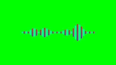 Vibrant colorful sound wave visualization isolated on a solid green backgroun Stock Footage 340904307