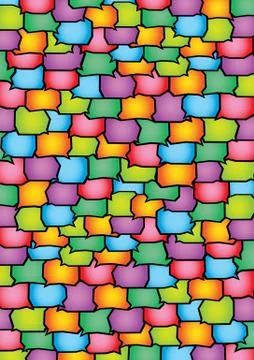 Vibrant Colorful Speech Balloons Pattern Vector Background Design Stock Illustration