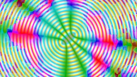 Vibrant Colorful Spiral Pattern with Radiating concentric circles Stock Illustration