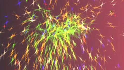 Vibrant colorful starburst lights exploding in dynamic motion Stock Illustration