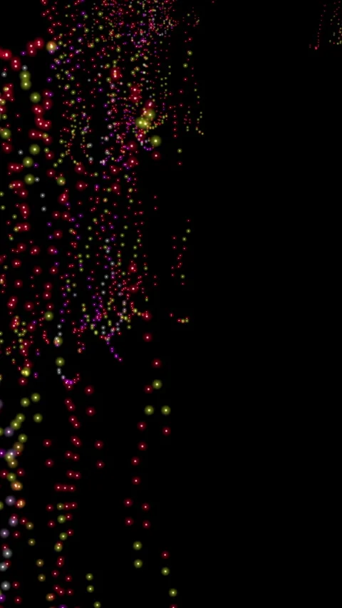 Vibrant Colorful String Lights Set Against a Dark Background Creating a Stock Footage 288593636