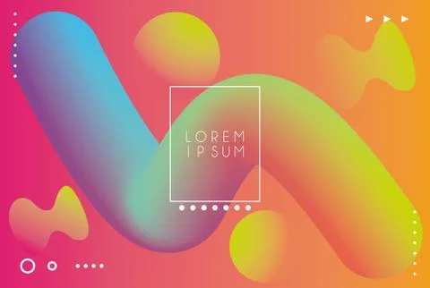 Vibrant colors and dinamic background with square frame Stock Illustration