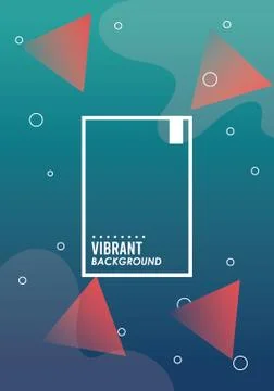 Vibrant colors and dinamic background with square frame Stock Illustration