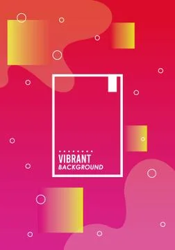 Vibrant colors and dinamic background with square frame Stock Illustration