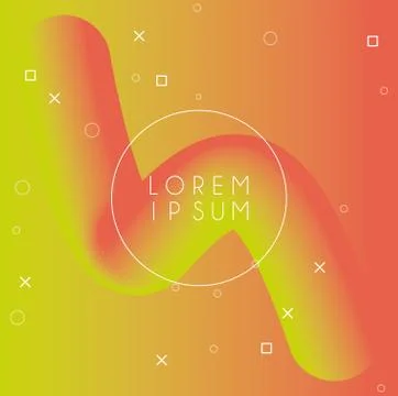 Vibrant colors and dinamic background with circular frame Stock Illustration