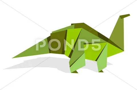 Vibrant colors origami dinosaur Stock Illustration