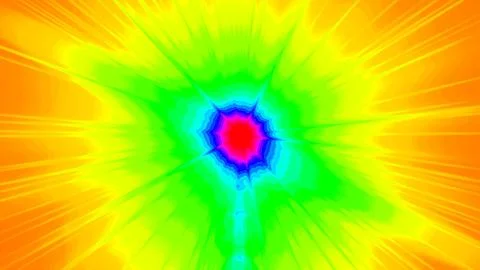 Vibrant colors radiate from a glowing core Stock Illustration