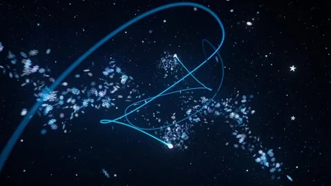 Vibrant comets flys leaving a bright shining trail Stock Footage 261728232