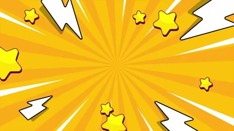 Vibrant comic background with explosive and dynamic elements in yellow style Stock Footage 293263601