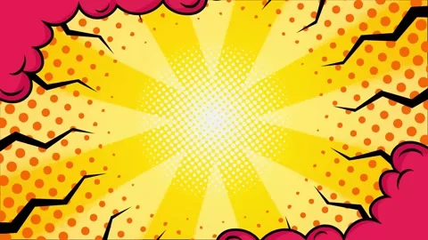 Vibrant comic style background with explosive elements seamless 4k video Stock Footage 293040603