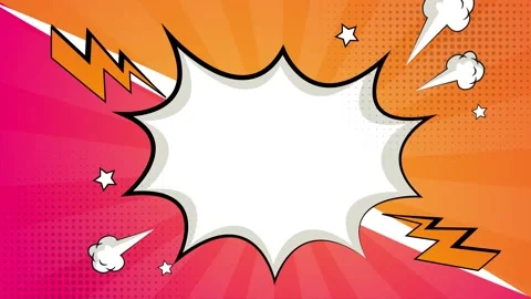 Vibrant comic style layout with explosive patterns in red and orange seamless 4k Stock Footage 293045966