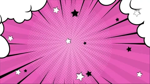 Vibrant comic style layout with explosive patterns on pink background seamless Stock Footage 293261967