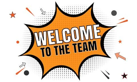 Vibrant Comic Style Welcome Message Team Integration 스톡 일러스트
