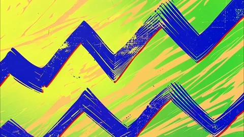 Vibrant Comic Zig-Zag Loop Hand-Drawn Pattern FX 4K Stock Footage 315168811