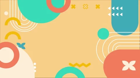 A vibrant composition featuring geometric shapes seamless 4k video background Stock Footage 304852221