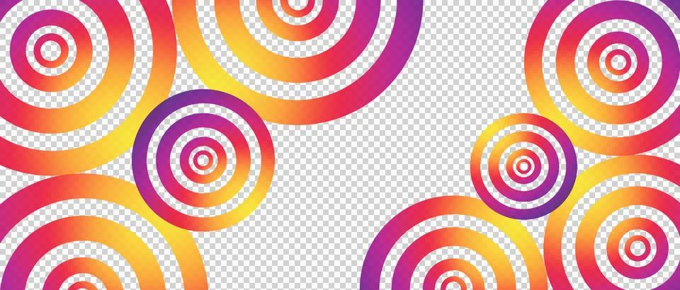Vibrant Concentric Circle Pattern with Gradient Colors Background Illustrazione stock