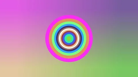 Vibrant Concentric Circles Animation with Expanding Multi-Colored Rings Stock Footage 340899260