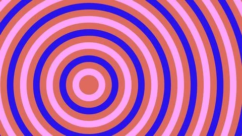 Vibrant Concentric Circles Background with Blue Pink and Coral Geometric Pa.. Stock Illustration