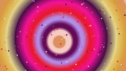 Vibrant Concentric Circles Gradient Background with Video Play Button Stock Footage 337516226