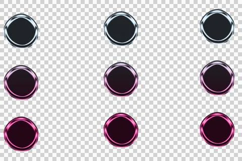 Vibrant concentric circles pattern in purple pink and cyan on dark backgrounds Stock Illustration