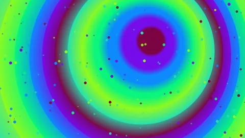 Vibrant Concentric Circles with Scattered Dots Abstract Background Stockbeeldmateriaal 332200369