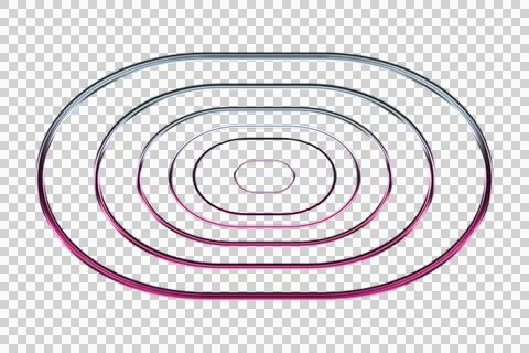 Vibrant concentric circular wave pattern in magenta green and white transparent Illustrazione stock