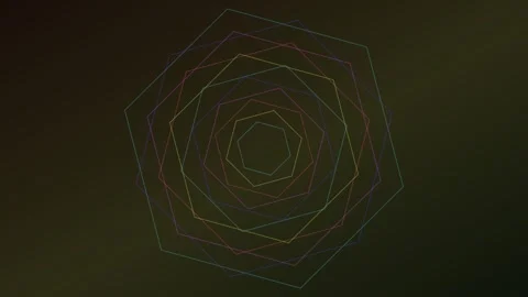 Vibrant Concentric Hexagons Abstract Motion Graphics Background Seamless Lo.. Stock-Footage 340521198