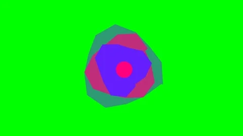 Vibrant concentric polygon layers centered on a bright green background Stock Footage 340266118