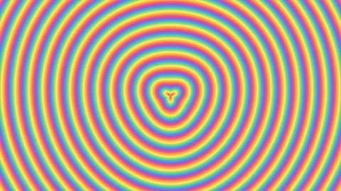 Vibrant concentric rainbow circles pattern design 库存插图