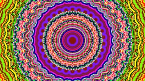 Vibrant concentric rings pulse with psychedelic energy Stock Illustration