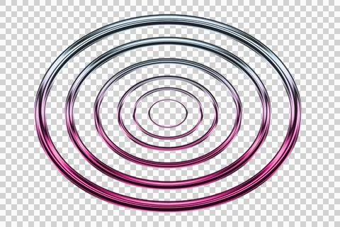 Vibrant concentric spiral pattern in purple and green on black background Stockillustratie